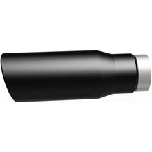 Load image into Gallery viewer, MagnaFlow Tip Stainless Black Coated Single Wall Round Single Outlet 5in Dia 3.5in Inlet 14.5in L (35237)