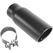 Load image into Gallery viewer, MagnaFlow Tip Stainless Black Coated Single Wall Round Single Outlet 5in Dia 4in Inlet 13in L (35238)