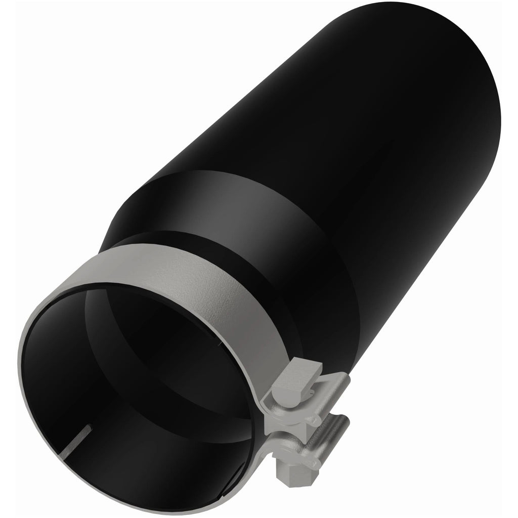 MagnaFlow Tip Stainless Black Coated Single Wall Round Single Outlet 5in Dia 4in Inlet 13in L (35238)