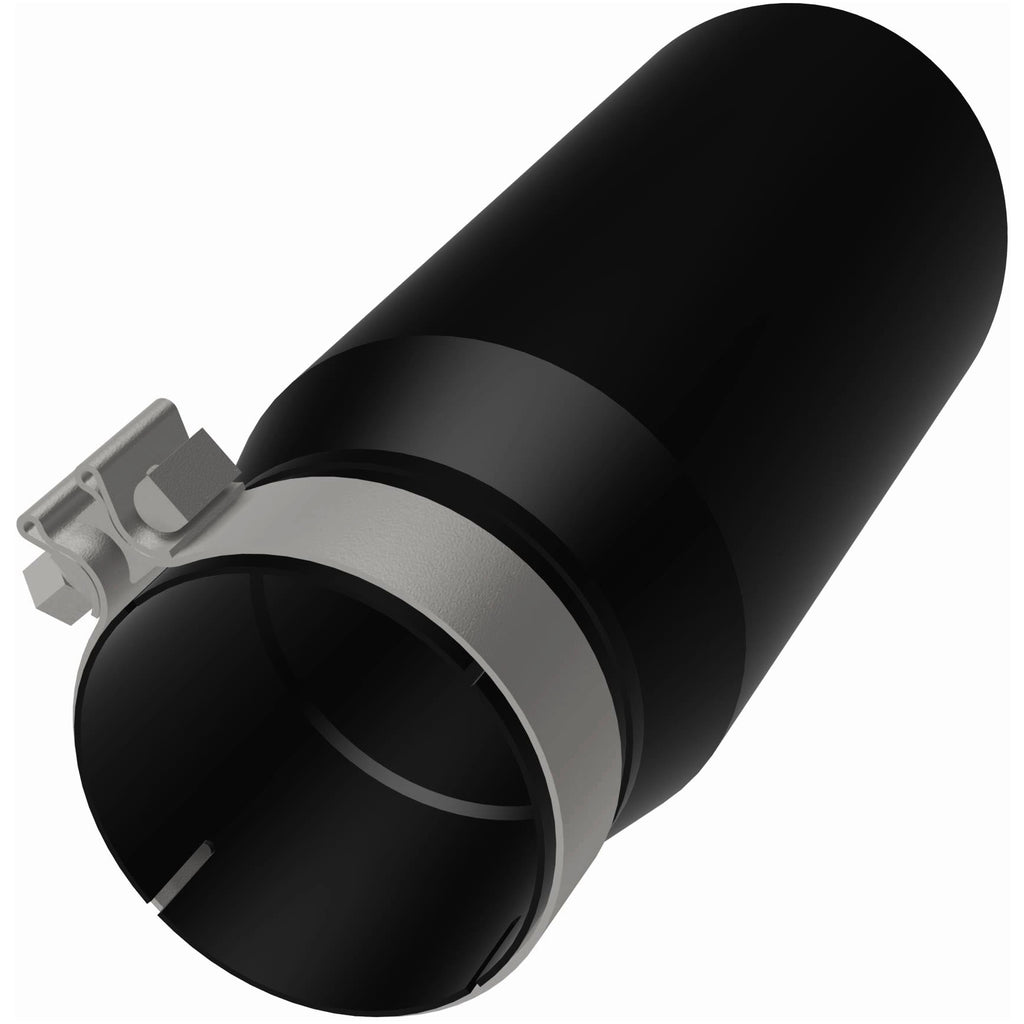 MagnaFlow Tip Stainless Black Coated Single Double Round Single Outlet 5in Dia 4in Inlet 13in L (35240)