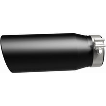 Load image into Gallery viewer, MagnaFlow Tip Stainless Black Coated Single Double Round Single Outlet 5in Dia 4in Inlet 13in L (35240)