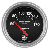 AutoMeter Sport-Comp 66.7mm 60-170 Deg C Short Sweep Electronic Oil Temperature Gauge (3543-M)