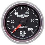 AutoMeter Sport-Comp II 52mm 0-100 PSI Mechanical Oil Pressure Gauge (3621)