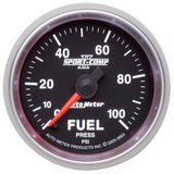 AutoMeter Sport-Comp II 52mm 0-100 PSI Full Sweep Electronic Fuel Pressure Gauge (3663)