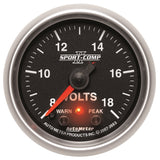 AutoMeter Sport-Comp II 2-1/16in Digital Voltometer Gauge - 18V (3683)