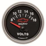 AutoMeter GM Bowtie Black 2-1/16 Voltmeter 8-18V (3692-00406)