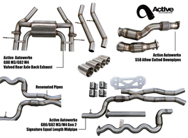 Active AutoWerke G80 Exhaust Bundle, G82 Exhaust Bundle, AFlow Downpipe (11-833B)