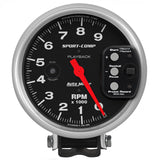 AutoMeter Sport-Comp 5 inch 9000 RPM Pedestal Mount Tachometer w/ RPM Playback (3966)