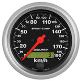 AutoMeter Sport-Comp 3-3/8 inch 190 KPH Electronic Speedometer Gauge (3987-M)