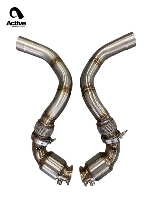 Active AutoWerke F90 M5/M8 X5M/X6M Active A-Flow Catted Downpipes (11-063A)