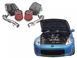 370Z Dual Long Tube Air Intake Kit Gen 2 Z34 Oil Filter For 09-18 Nissan 370Z Stillen