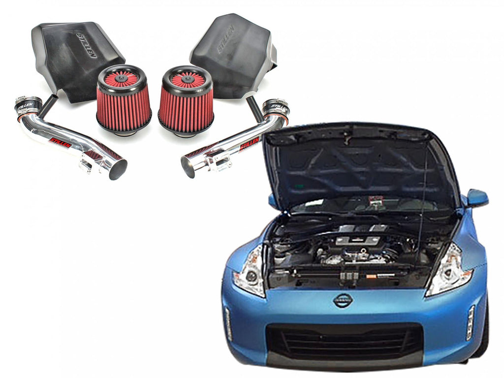 370Z Dual Long Tube Air Intake Kit Gen 2 Z34 Dry Filter For 09-20 Nissan 370Z Stillen