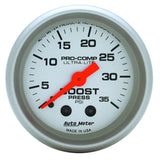 AutoMeter Ultra-Lite 52mm 35 PSI Mechanical Boost Gauge (4304)