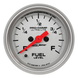 AutoMeter Ultra-Lite 52mm 0-280 ohm Adj Full Sweep Electronic Fuel Level Programmable Empty-Full Ga (4310)