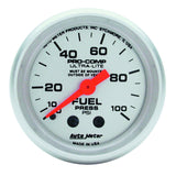 AutoMeter Ultra-Lite 52mm 0-100 PSI Mechanical Fuel Pressure Gauge (4312)