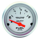 AutoMeter Ultra-Lite 52mm 240 OHMS Empty/33 OHMS Full Short Sweep Electronic Fuel Level Gauge (4316)