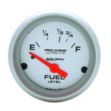 AutoMeter Ultra-Lite 52mm 16 OHMS Empty/158 OHMS Full Short Sweep Electronic Fuel Level Gauge (4318)