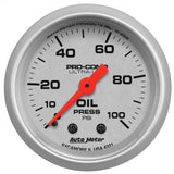 AutoMeter Ultra-Lite 52mm 0-100 PSI Mechanical Oil Pressure Gauge (4321)