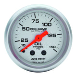 AutoMeter Ultra-Lite 52mm 0-150 PSI Mechanical Oil Pressure Gauge (4323)