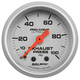 AutoMeter Ultra-Lite 52mm 0-100 PSI Mechanical Exhaust Pressure Gauge (4326)