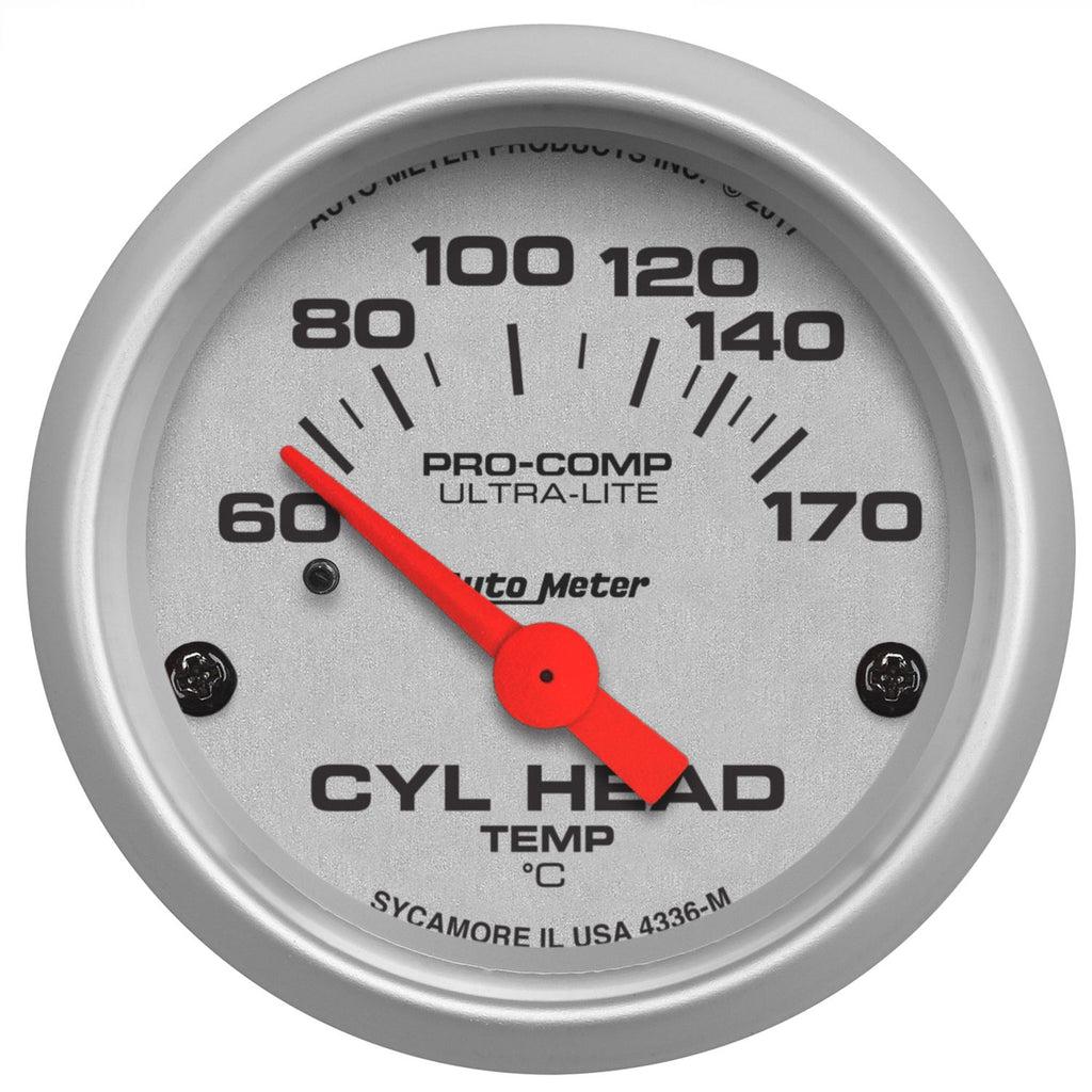 AutoMeter Ultra-Lite 2-1/16in 60-170 Deg F Electric Cylinder Head Temp Gauge (4336-M)