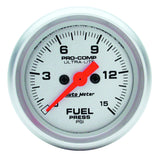 AutoMeter Ultra-Lite 2-1/16in 15psi Fuel Pressure Gauge - Digital Stepper Motor (4361)