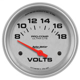 AutoMeter Ultra-Lite 66.7mm Short Sweep Electric 8-18 Volts Voltmeter (4491)