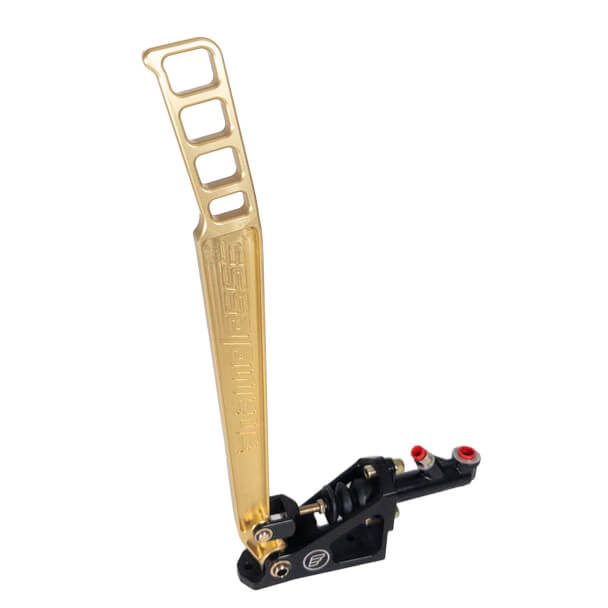 Nameless Performance Hydraulic Handbrake - 18" Gold CNC-Engraved Handle - With Pass-Through Master Cylinder (NPHB-18-GOL-PAS750B)