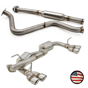 Nameless Performance Catback Exhaust - 2018-23 Crosstrek Quad Exit - 5" Muffler (SUCB18XV-QUAD-5MU)
