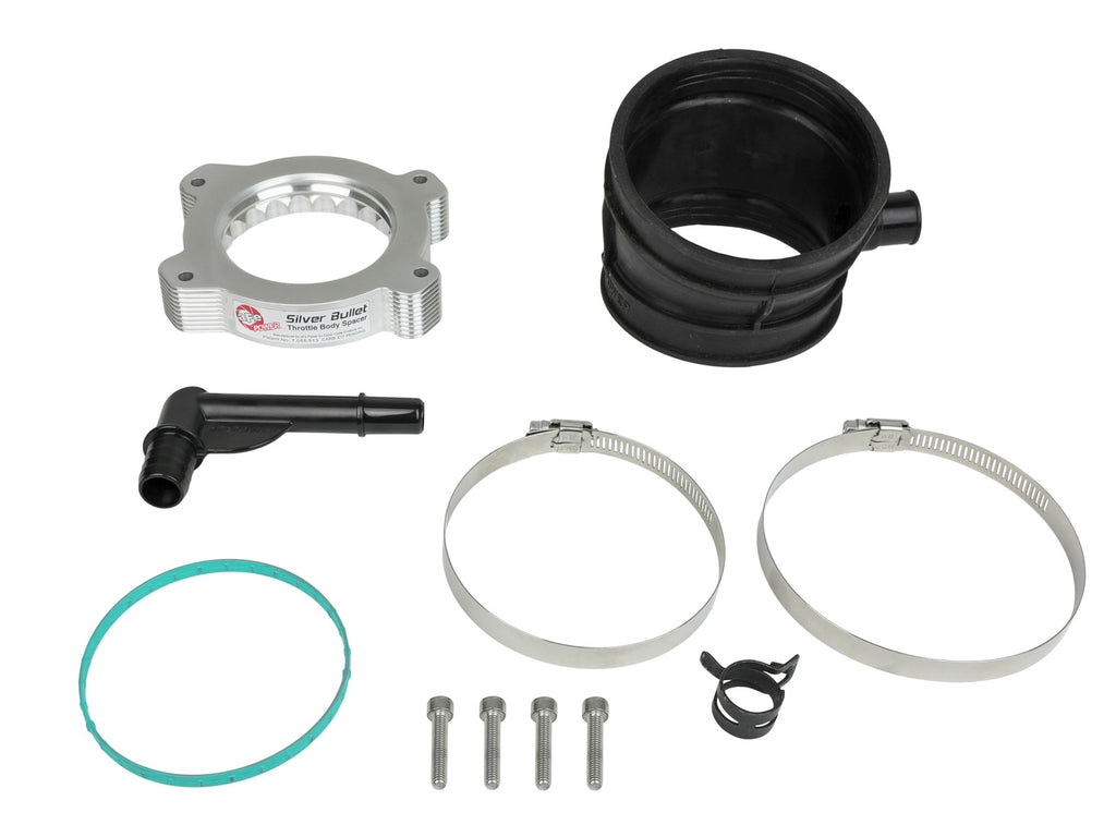 aFe Power 2020 Vette C8 Silver Bullet Aluminum Throttle Body Spacer Works w/ Factory Intake Only - Silver (46-34017)