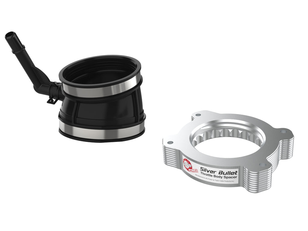 aFe Power 2020 Vette C8 Silver Bullet Aluminum Throttle Body Spacer Works w/ Factory Intake Only - Silver (46-34017)