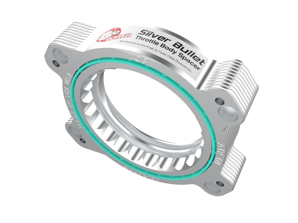 aFe Power 2020 Vette C8 Silver Bullet Aluminum Throttle Body Spacer Works w/ Factory Intake Only - Silver (46-34017)