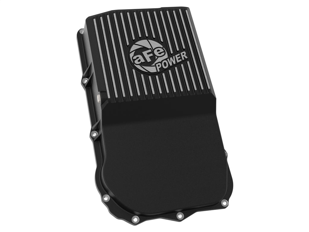 aFe Power 18-25 Jeep Wrangler JL V6 Transmission Pan - Black w/ Machined Fins (46-71300B)