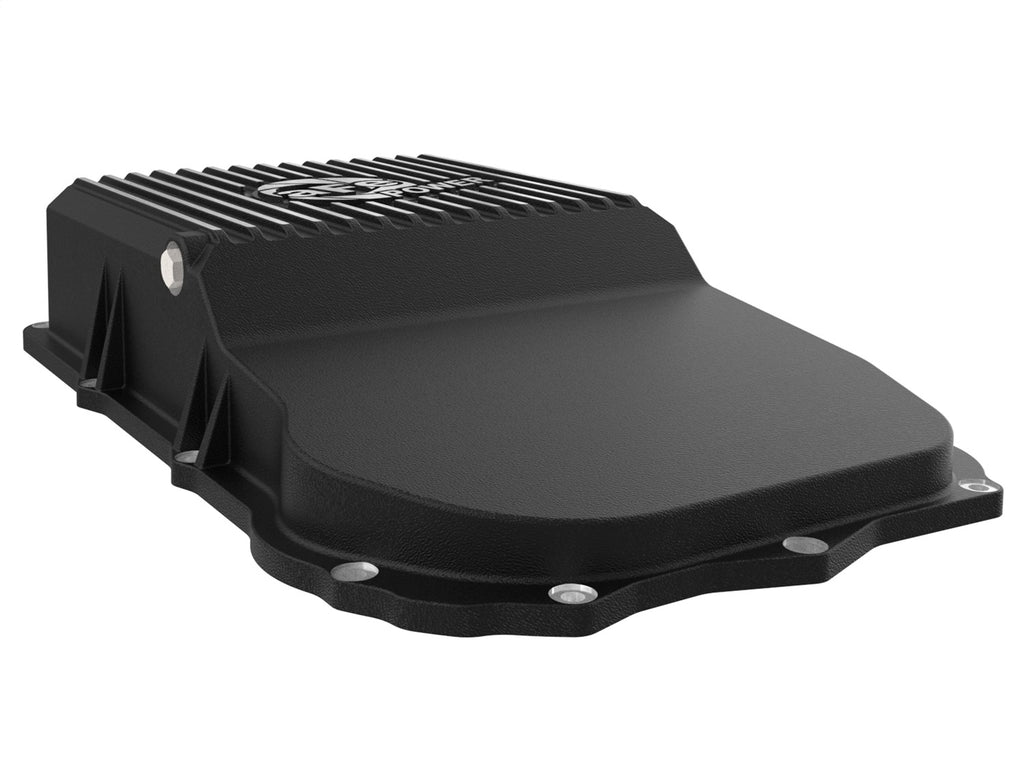 aFe Power 18-25 Jeep Wrangler JL V6 Transmission Pan - Black w/ Machined Fins (46-71300B)