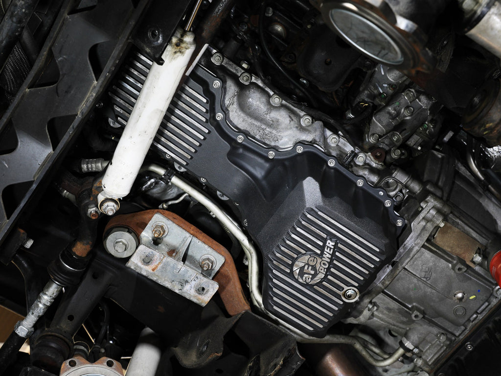 aFe Power 17-19 GM Diesel V8-6.6L L5P Engine Oil Pan w/ Machined Fins (46-71360B)