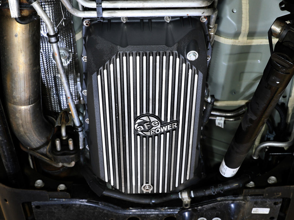 aFe Power 20-25 GM Diesel V8-6.6L L5P Transmission Pan w/ Machined Fins - Black (46-71380B)
