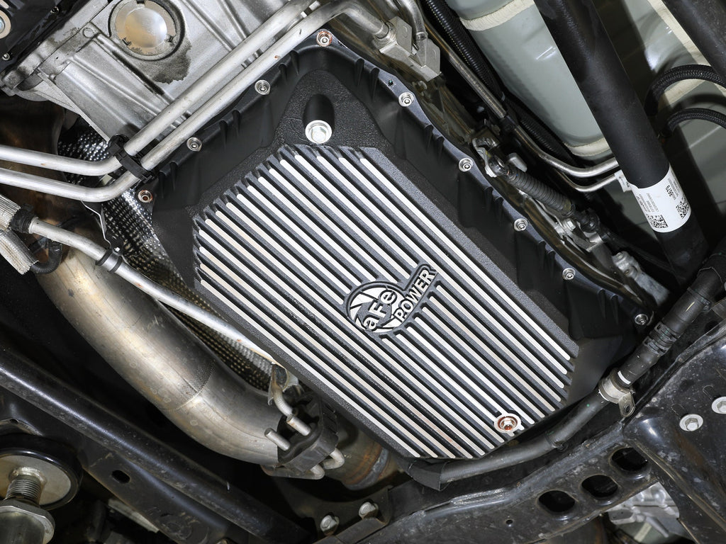 aFe Power 20-25 GM Diesel V8-6.6L L5P Transmission Pan w/ Machined Fins - Black (46-71380B)