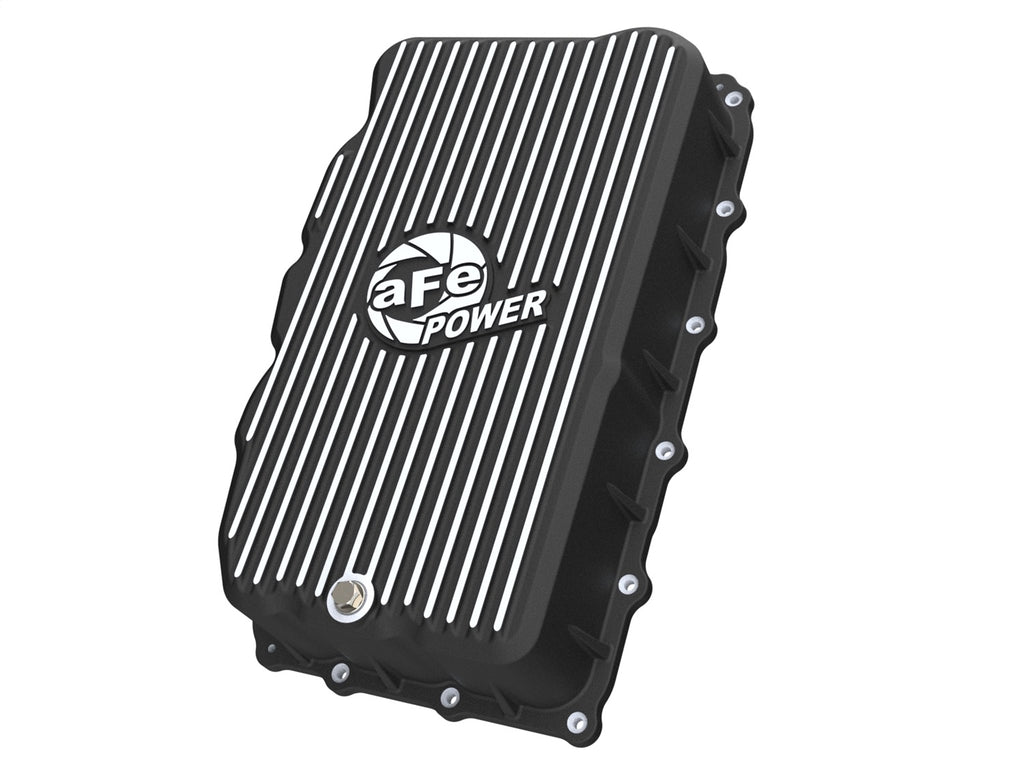 aFe Power 20-26 GM Trucks L6 3.0L Transmission Pan - Black w/ Machined Fins (46-71420B)