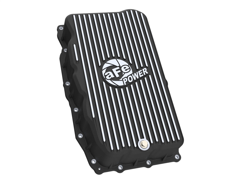 aFe Power 20-26 GM Trucks L6 3.0L Transmission Pan - Black w/ Machined Fins (46-71420B)