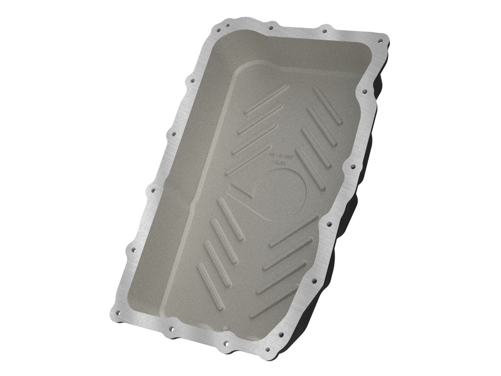 aFe Power 20-26 GM Trucks L6 3.0L Transmission Pan - Black w/ Machined Fins (46-71420B)