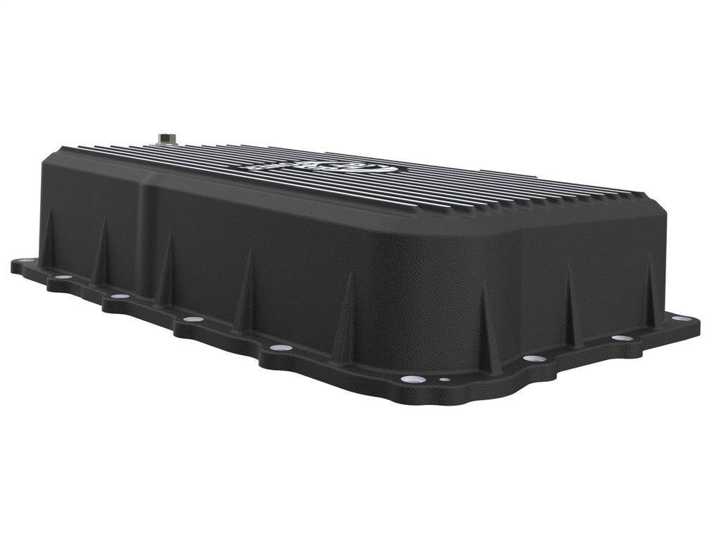 aFe Power 20-26 GM Trucks L6 3.0L Transmission Pan - Black w/ Machined Fins (46-71420B)