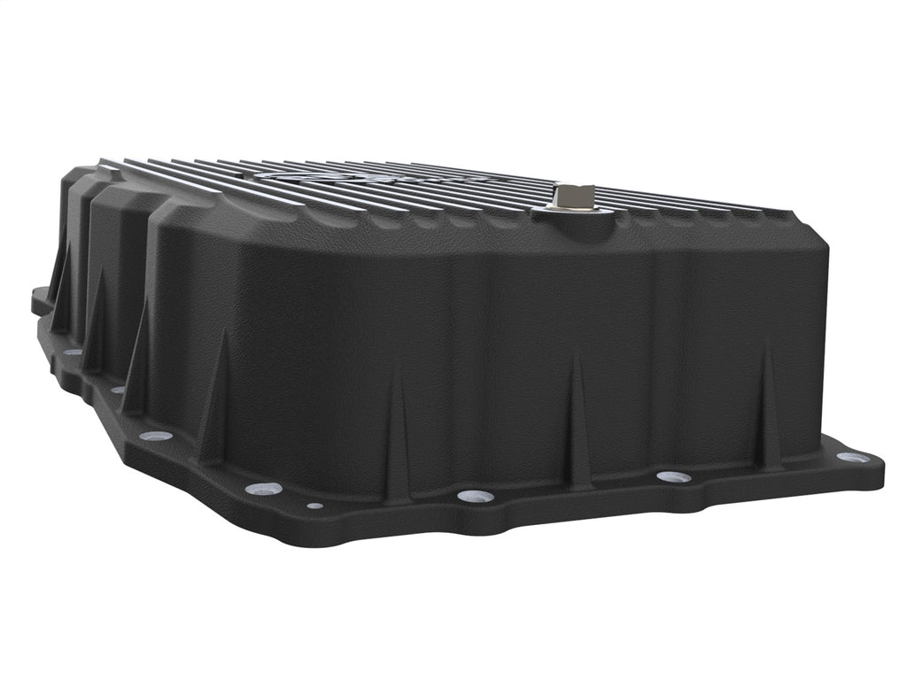 aFe Power 20-26 GM Trucks L6 3.0L Transmission Pan - Black w/ Machined Fins (46-71420B)