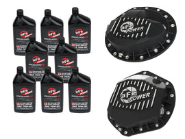 aFe Power Front/Rear Diff Cover Kit w/ Oil 03-13 Dodge L6 Trucks (AAM 9.25-14 & AAM 11.5-14) (46-7700AB)