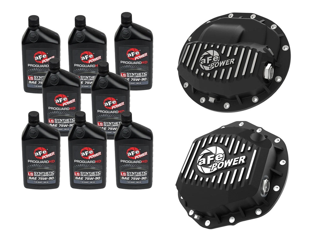 aFe Power Front/Rear Diff Cover Kit w/ Oil 19-25 Dodge L6 Trucks (AAM 9.25-12 & AAM 11.5/12-14) (46-7702AB)