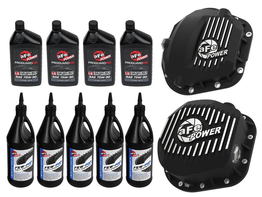 aFe Power Front/Rear Diff Cover Kit w/ Oil 99-16 Ford F-250/F-350 V8 (Dana 60/Super 60 & Sterling) (46-7703AB)