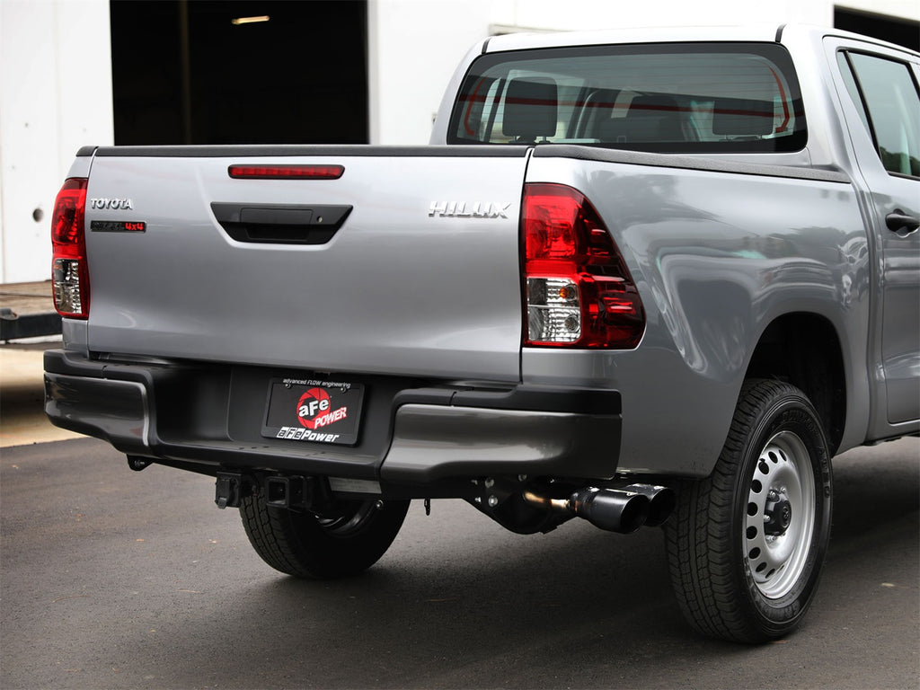 aFe Power 15-26 Toyota Hilux L4-2.4/2.8L (td) Vulcan Series 3in SS Rear-Side Exit Exhaust w/ Black Tip (49-36088-B)