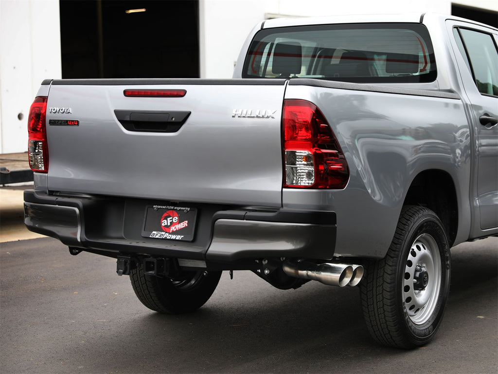aFe Power 15-26 Toyota Hilux L4-2.4/2.8L (td) Vulcan Series 3in SS Rear-Side Exit Exhaust w/ Polished Tip (49-36088-P)