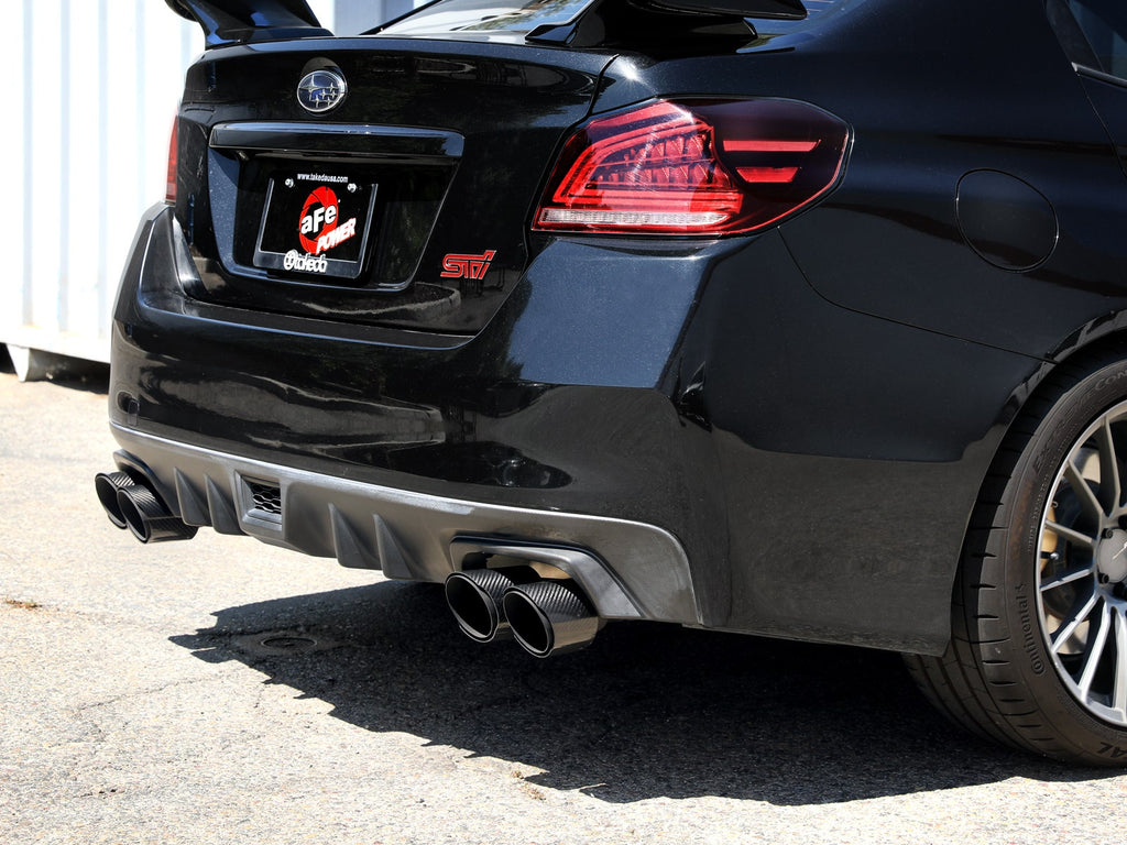 aFe Power Subaru WRX/STi 15-21 H4-2.0/2.5L Takeda 3in to 2-1/2in Stainless Cat-Back Exhaust Crbn Fiber Tip (49-36810-C)