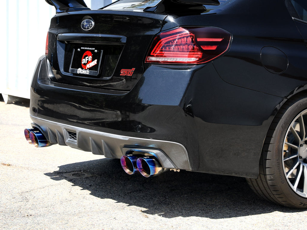 aFe Power Subaru WRX/STi 15-21 H4-2.0/2.5L Takeda 3in to 2-1/2in Stnlss Cat-Back Exhaust w/ Blue Flame Tip (49-36810-L)