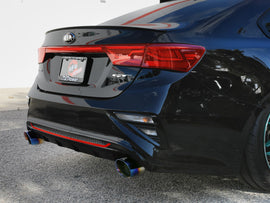 Takeda 20-21 Kia Forte GT 1.6L (t) 3in to 2.5in SS Axle-Back Exhaust System w/ Blue Flame Tips (49-37037-L)